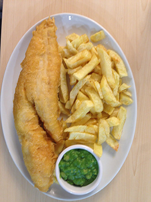 Large cod and chips